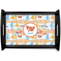 Under the Sea Black Wooden Tray - Small (Personalized)