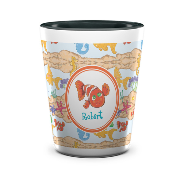 Custom Under the Sea Ceramic Shot Glass - 1.5 oz - Two Tone - Single (Personalized)