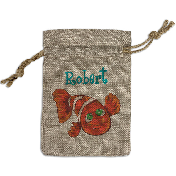 Custom Under the Sea Small Burlap Gift Bag - Front (Personalized)