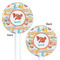 Under the Sea White Plastic 5.5" Stir Stick - Double Sided - Round - Front & Back