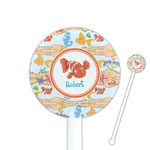 Under the Sea 5.5" Round Plastic Stir Sticks - White - Double Sided (Personalized)