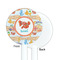 Under the Sea White Plastic 5.5" Stir Stick - Single Sided - Round - Front & Back