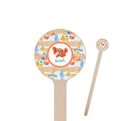 Under the Sea 7.5" Round Wooden Stir Sticks - Single Sided (Personalized)