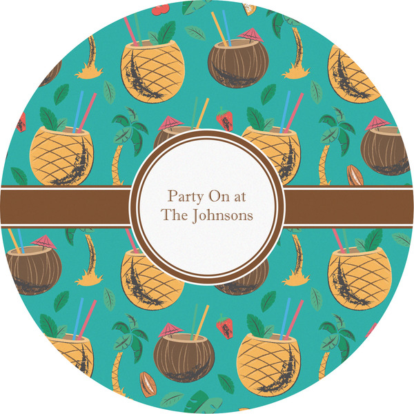 Custom Coconut Drinks Multipurpose Round Labels - 5" (Personalized)