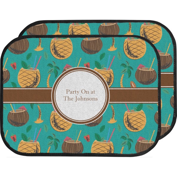 Custom Coconut Drinks Car Floor Mats (Back Seat) (Personalized)