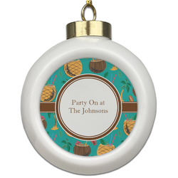 Coconut Drinks Ceramic Ball Ornament (Personalized)