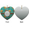 Coconut Drinks Ceramic Flat Ornament - Heart Front & Back (APPROVAL)