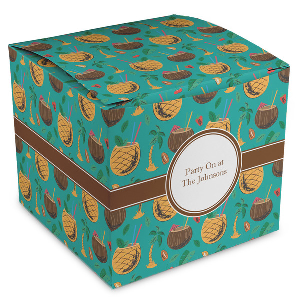 Custom Coconut Drinks Cube Favor Gift Boxes (Personalized)