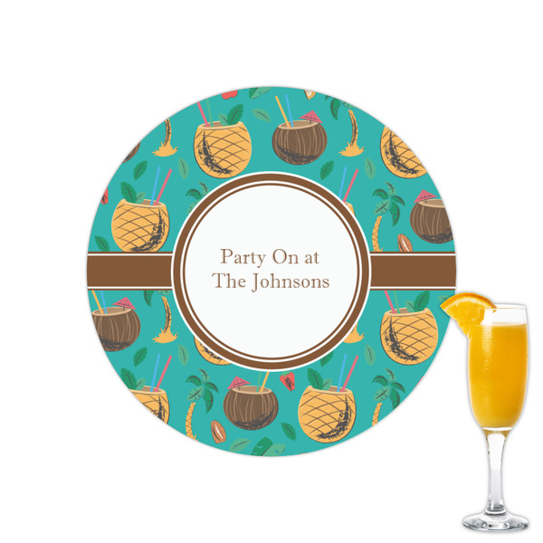 Custom Coconut Drinks Printed Drink Topper - 2.15" (Personalized)