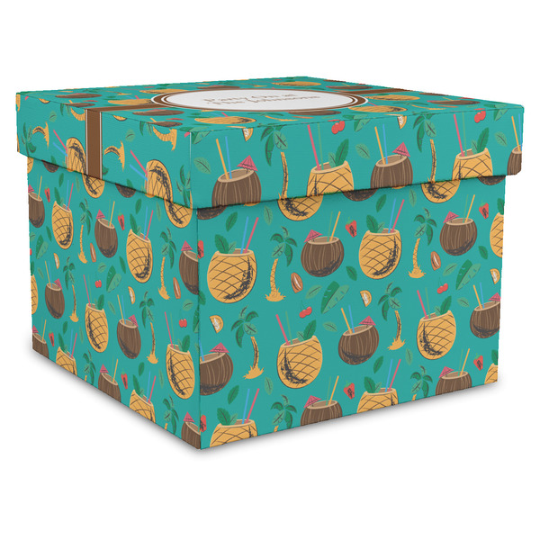 Custom Coconut Drinks Gift Box with Lid - Canvas Wrapped - X-Large (Personalized)