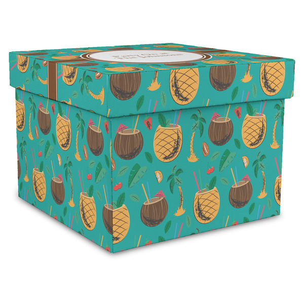 Custom Coconut Drinks Gift Box with Lid - Canvas Wrapped - XX-Large (Personalized)