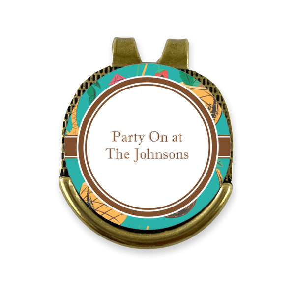 Custom Coconut Drinks Golf Ball Marker - Hat Clip - Gold