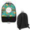 Coconut Drinks Large Backpack - Black - Front & Back View