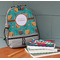 Coconut Drinks Large Backpack - Gray - On Desk