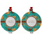 Coconut Drinks Metal Ball Ornament - Front and Back