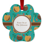 Coconut Drinks Metal Paw Ornament - Double Sided w/ Name or Text