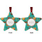 Coconut Drinks Metal Star Ornament - Front and Back