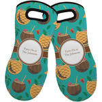 Coconut Drinks Neoprene Oven Mitts - Set of 2 w/ Name or Text