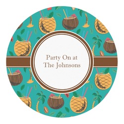 Coconut Drinks Round Decal - Medium (Personalized)