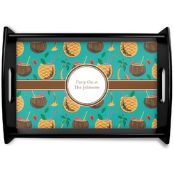 Coconut Drinks Black Wooden Tray - Small (Personalized)