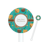 Coconut Drinks 5.5" Round Plastic Stir Sticks - White - Single Sided (Personalized)