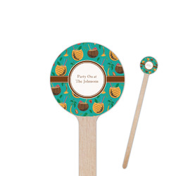 Coconut Drinks 6" Round Wooden Stir Sticks - Double Sided (Personalized)