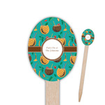 Coconut Drinks Oval Wooden Food Picks - Single Sided (Personalized)