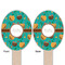 Coconut Drinks Wooden Food Pick - Oval - Double Sided - Front & Back