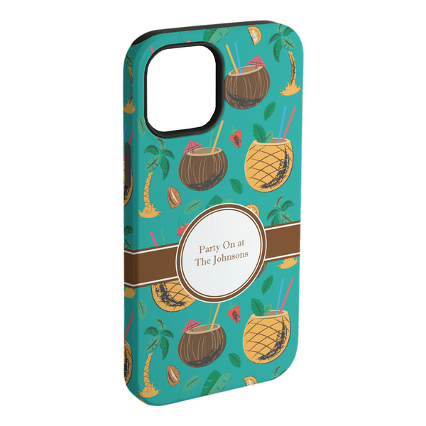 Custom Coconut Drinks iPhone Case - Rubber Lined - iPhone 15 Plus (Personalized)