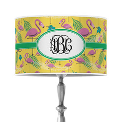 Pink Flamingo 12" Drum Lamp Shade - Poly-film (Personalized)