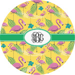 Pink Flamingo Multipurpose Round Labels - Custom Sized (Personalized)