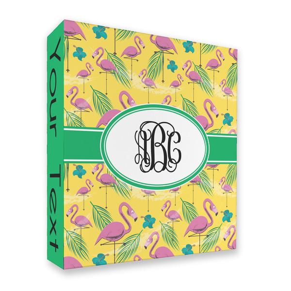 Custom Pink Flamingo 3 Ring Binder - Full Wrap - 2" (Personalized)