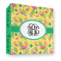 Pink Flamingo 3 Ring Binder - Full Wrap - 3" (Personalized)