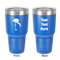 Pink Flamingo 30 oz Stainless Steel Ringneck Tumbler - Blue - Double Sided - Front & Back