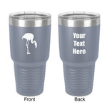 Pink Flamingo 30 oz Stainless Steel Tumbler - Grey - Double-Sided (Personalized)