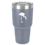 Pink Flamingo 30 oz Stainless Steel Tumbler - Grey - Single-Sided