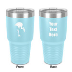 Pink Flamingo 30 oz Stainless Steel Tumbler - Teal - Double-Sided (Personalized)