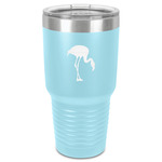 Pink Flamingo 30 oz Stainless Steel Tumbler - Teal - Single-Sided