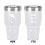 Pink Flamingo 30 oz Stainless Steel Tumbler - White - Double-Sided (Personalized)