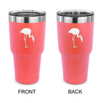 Pink Flamingo 30 oz Stainless Steel Tumbler - Coral - Double Sided (Personalized)