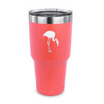 Pink Flamingo 30 oz Stainless Steel Tumbler - Coral - Single Sided