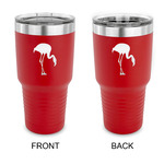 Pink Flamingo 30 oz Stainless Steel Tumbler - Red - Double Sided (Personalized)