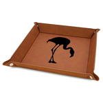 Pink Flamingo Faux Leather Dice Tray - 9" x 9" - Rawhide