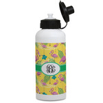 Pink Flamingo Water Bottles - Aluminum - 20 oz - White (Personalized)