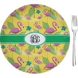 Pink Flamingo Glass Appetizer / Dessert Plate 8" (Personalized)