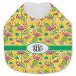 Pink Flamingo Jersey Knit Baby Bib w/ Monogram