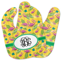 Pink Flamingo Baby Bib w/ Monogram