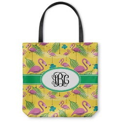 Pink Flamingo Canvas Tote Bag - Medium - 16"x16" (Personalized)