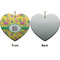 Pink Flamingo Ceramic Flat Ornament - Heart Front & Back (APPROVAL)