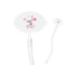 Pink Flamingo Clear Plastic 7" Stir Stick - Oval - Closeup